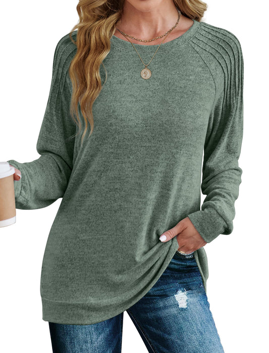 Saloogoe Sweatshirts for Women Long Sleeve Tops Christmas Sweaters Winter Clothes 2024 Green M