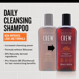 American Crew Shampoo for Men, Daily Cleanser, Naturally Derived, Vegan Formula, Citrus Mint Fragrance, 33.8 Fl Oz