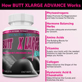 Butt X-Large Advance Butt Enlargement, Booty Enhancement. Butt Enhancer Pills. Fast Curved Bigger Glutes. 90 Tablets (Not a Butt Cream)