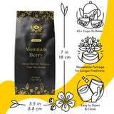 MyRoyalte Mountain Berry Pu'er tea 3 oz - Hibiscus Tea Loose Leaf Black Tea With Dried Organic Fruit Blueberries Grapes Mullberries Rosehip Tea Herbal - Aged Chinese PuErh Tea Gift Idea for Tea Lovers