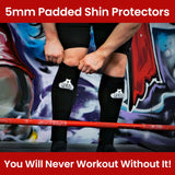 Bear Grips Deadlift Shin Guards - Gym Equipment Rope Climbing Shin Guard for Men and Women - Injury Prevention Calf Support Shin Guard Sleeves for Ultimate Shin Protection (Black, Medium)