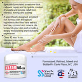 CLEAR 40 +SA, 40% Urea Gel + 2% Salicylic Acid, 4 oz w/Tea Tree & Coconut Oil, Aloe Vera, Callus & Corn Remover Softens Cracked Heels, Feet, Elbows, Hands, Nails, Superior hydration to Urea Creams