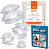 LURE Essentials Edge Cupping Therapy Set - Cupping Kit for Massage Therapy - Silicone Cupping Set - Massage Cups for Cupping Therapy (4 Cups, Clear)