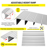 Door Threshold Ramp 4" Rise Door Ramp Aluminum Entry Ramp or Doorways Rated 800 lbs Load Capacity forWheelchair Scooters Power Chairs Walkers Metallic