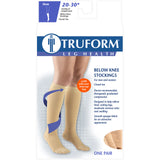 Truform 20-30 mmHg Compression Stockings for Men and Women, Knee High Length, Dot Top, Closed Toe, Beige, Large