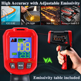 Infrared Thermometer - FKM Digital Temperature Gun with Patented Circular Laser, Non Contact Laser Thermometer Gun for Cooking/Ovens/Home Repairs, -58℉~1022℉ (-50℃-550℃), Not for Use on Humans…