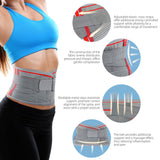 ORTONYX Lumbar Support Belt Lumbosacral Back Brace – Ergonomic Design and Breathable Material - lower back pain relief warmer stretcher - L/XXL (Waist 39.7"-47.6") Gray/Red