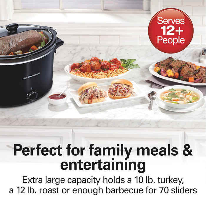 Hamilton Beach Slow Cooker, Extra Large 10 Quart, Stay or Go Portable With Lid Lock, Dishwasher Safe Crock, Black (33195)