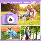 Desuccus Kids Camera,Christmas Birthday Gifts for Girls Age 3-9, HD Digital Video Cameras for Toddler Portable Toys for 3 4 5 6 7 8 Year Old Girl 32GB(Purple)