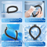 Neck Cooling Tube, Wearable Cooling Neck Wrap for Hot Summer, Reusable 18℃/64℉ Ice Ring Neck Cooler for Heat Outdoor Sports, Outdoor Workers (Black)