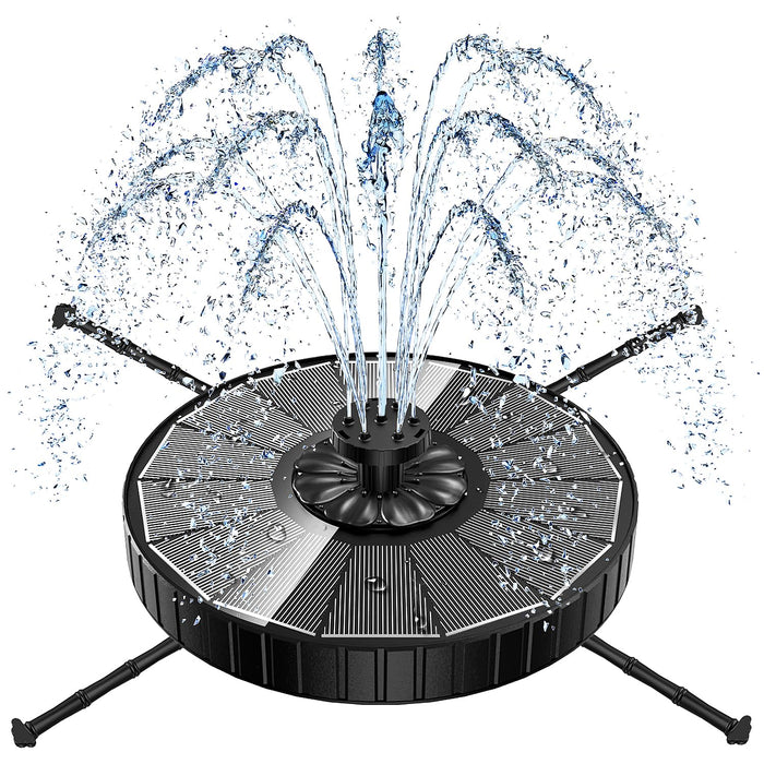 Yzert Solar Fountain, 3-Level Adjustable Water Height, 3.5W Glass Powerful Outdoor Fountain Pump with Rotating Rods & 7 Nozzles for Bird Bath, Garden, Pond, Patio, Flower Pot (2026 Model, Black)