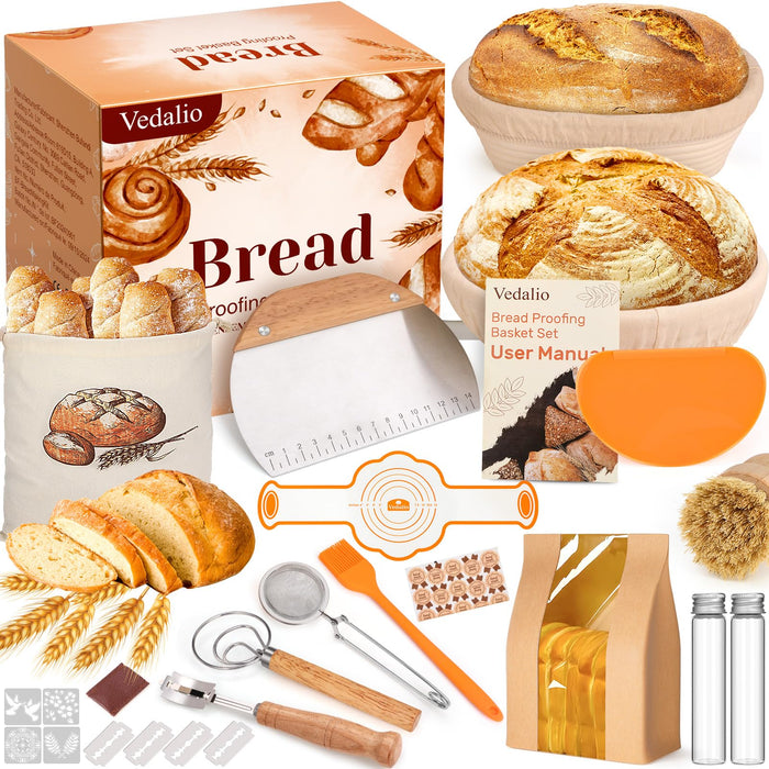 Sourdough Starter Kit, Sourdough Bread Baking Supplies, Sourdough Kit for Modern Home and Kitchen, Sourdough Bread Basket, Sour Dough Kit, Bread Making Tools Kit Gifts for Bakers Women Wife Mom