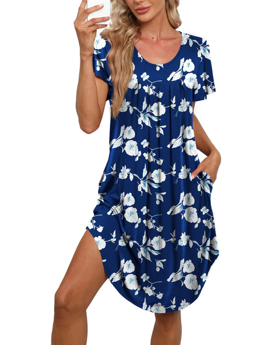 Bestshow Lounger House Dresses nightgown for Women Elderly With Pockets Mumu Dresses Moo Moos for Women Moomoo Dresses for Women 2023