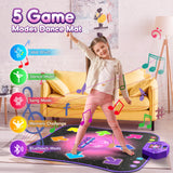 Flooyes Dance Mat for Kids 3-12 Years Old, Bluetooth Electronic Dance Pad, Light-up 8-Button Dance Mat Toys with 5 Game Modes, Christmas Birthday Toys Gifts for 3 4 5 6 7 8 9 10 11 12+ Year Old Girls