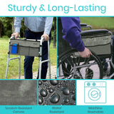 Vive Walker Bag - Accessories Wheelchair Basket Pouch (Water Resistant) - Seniors Caddy Accessory Attachment for Folding, Rolling Walkers - Carry Storage Carrier Tote - Lightweight, Universal Size