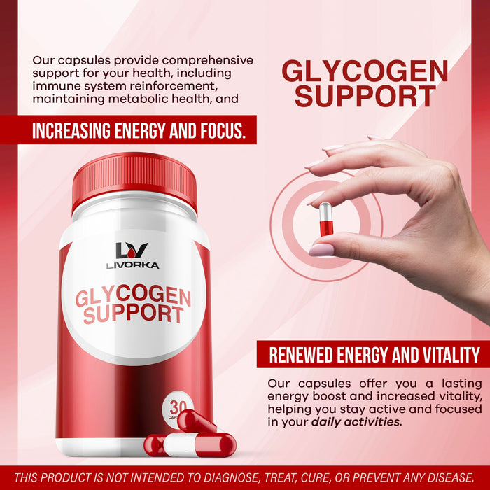 2 Pack - Glycogen Support, Glycogen Control Advanced Formula, Glycogen Capsules, Glycogen Fix with Powerful Ingredients, 30 Capsules Per Bottle for 60 Days