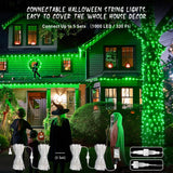 JMEXSUSS Green Lights for Halloween Decor, 66ft 200 LED Green Halloween String Lights Outdoor Indoor, Clear Wire Green Christmas Lights Plug in for Garden Party Christmas Tree Halloween Decorations