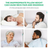 UTTU Cervical Pillow for Neck Pain Relief, Memory Foam Neck Pillow for Sleeping, Contour Pillow for Side Sleeper, Adjustable Orthopedic Sandwich Pillow, CertiPUR-US, King Size