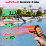 ThermoPro TP450 Dual Laser Temperature Gun for Cooking, Digital Infrared Thermometer for Pizza Oven Grill, Laser Thermometer Gun with Adjustable Emissivity Temp Gun -58℉to 1022℉(Not for Human)