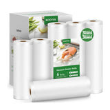 Kootek Vacuum Sealer Bags for Food, 6 Rolls for Custom Fit Food Storage, Meal Prep or Sous Vide, 8" x 20' (3 Rolls) and 11"x 20' (3 Rolls) Commercial Grade Vacuum Seal Freezer Bags Rolls