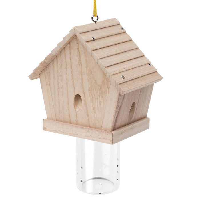 GRTRE 1 Pack Wood Carpenter Bee Trap for Outside - Best Bee Trap - Wood Boring Bee Trap- Nature Chalet Style Carpenter Bee Traps Outdoor Hanging - Insect Traps Removes Carpenter bee