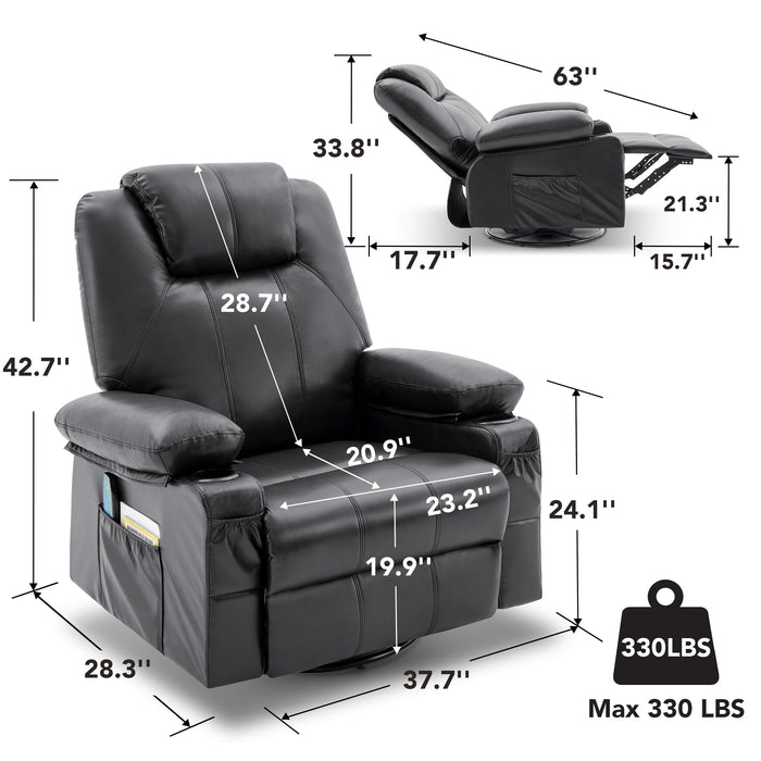 Weture Power Lift Recliner Chair with Massage and Heat for Elderly, Fabric Electric Recliner Chair with Cup Holders and USB Port, Big Oversized Recliner Chair for Seniors (Fabric, Brown)