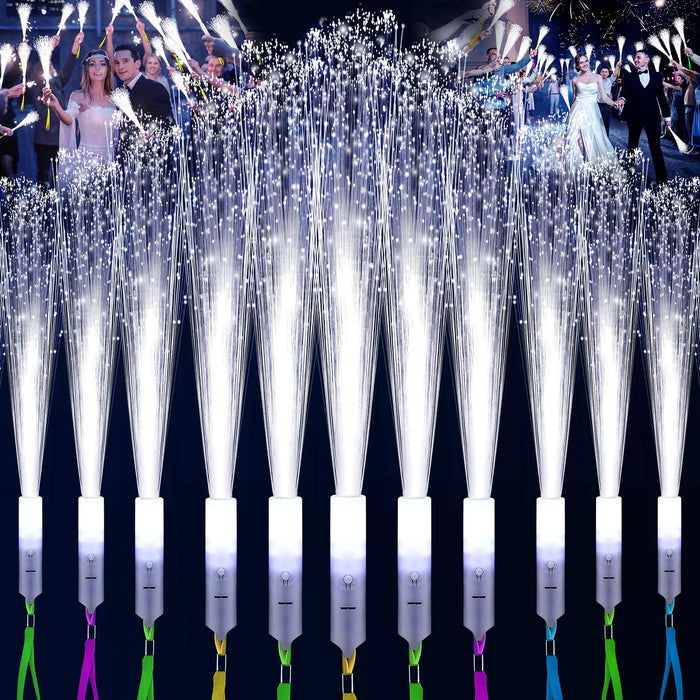 SHQDD 28 PCS Fiber Optic Lights, Glow Fiber Wands, Wedding Party Supplies