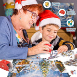 Advent Calendar 2024 Jigsaw Puzzle,24 Box Christmas Countdown Calendar for Adult Kids,Family Game In Christmas,1008 Pieces,Christmas Village,19.7 inches x 27.6 inch