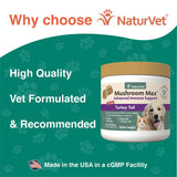 NaturVet Mushroom Max Advanced Immune Support Dog Supplement – Helps Strengthen Immunity, Overall Health for Dogs – Includes Shitake Mushrooms, Reishi, Turkey Tail – 60 Ct.