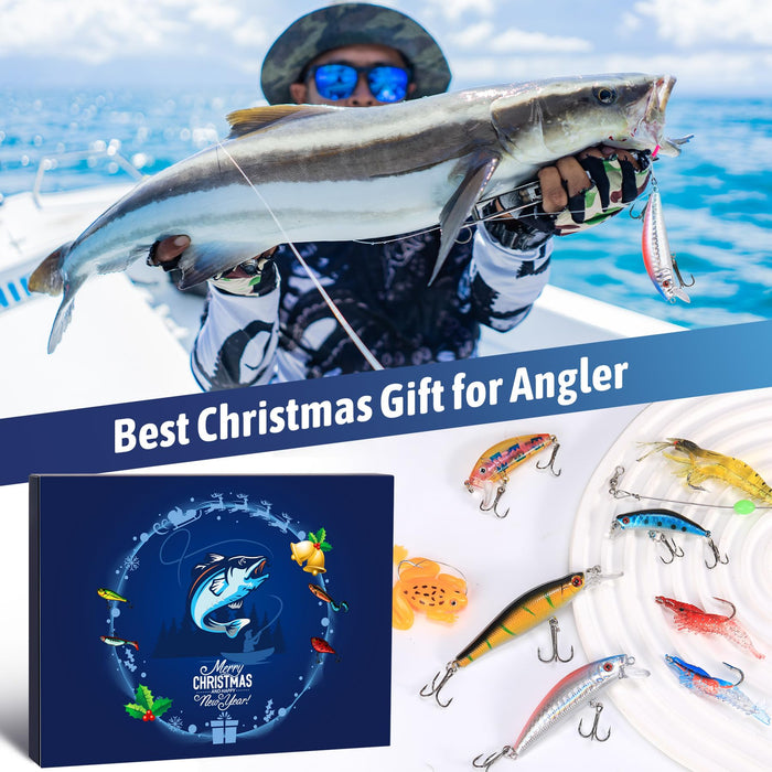 Fishing Advent Calendar 2024, Fishing Lure Advent Calendar 2024, Advent Calendar 2024 Adult for Men, Christmas Advent Calendar Countdown 2024-24 Day for Fisher Men Teen Boys Surprise Gift