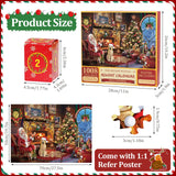 Advent Calendar 2024 Christmas Jigsaw Puzzles for Kids Adults - 1008 Pieces 24 Day Christmas Puzzle Countdown Calendar, Ideal Stocking Stuffer Puzzle for Home Decoration, Funny Christmas Game Gift