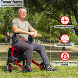 Henmnii Rollator Walker for Seniors and Adults, All Terrain walker with seat, Lightweight Foldable Aluminum Rolling walkers.