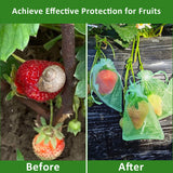 Toolifer 100 Pcs Fruit Protection Bags, 8''×12'' Vegetable Protection Bags Fruit Netting Bags with Drawstring, Fruit Tree Fruit Cover Bags Reusable Netting Bird Pest Barrier Bags for Garden Orchard