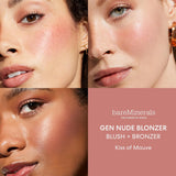 BAREMINERALS Gen Nude Blonzer Blush + Bronzer Kiss of Mauve 0.13oz