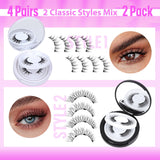 Magnetic Eyelashes Natural Look Clear Band Wispy Magnetic Lashes with Applicator Reusable Magnetic Eyelashes No Glue Needed Magnetic Lashes without Eyeliner False Eyelashes 4 Pairs 2 Pack by JIMIRE