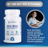 Clinical Effects Ideal Brain - Dietary Supplement for Nootropic Focus and Memory Support - 30 Capsules - B Vitamins, GABA, Alpha-GPC - Helps Support Mental Focus, and Optimal Brain Function