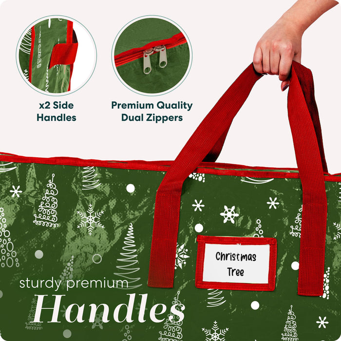 Handy Laundry Christmas Tree Storage Bag - Stores 9 Foot Artificial Xmas Holiday Tree, Zippered Bag, Durable Waterproof Material, Carry Handles. Protects Against Dust, Insects and Moisture.