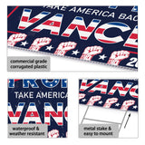 Uflashmi Trump Vance 2024 Yard Sign, Donald Trump JD Vance Yard Signs with Metal H Stake, Take America Back Signs for Yard, 12x18 Inch, Double-sided