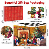 Christmas Advent Calendar Jigsaw Puzzles Adults Kids-1008 Pieces Puzzle 24 Days Christmas Countdown Calendar-Holiday Family Game Gifts Christmas Home Decoration