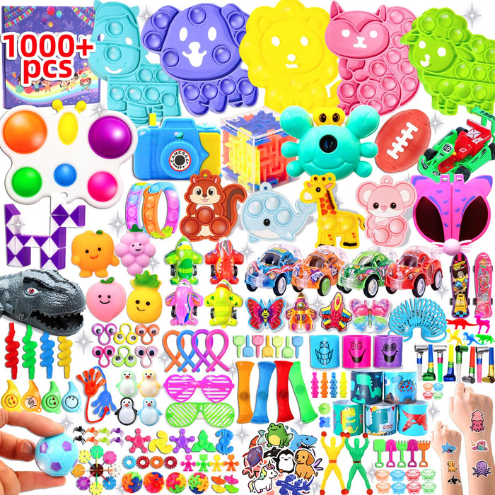 1000 Pcs Party Favors for Kids, Fidget Toys Bulk, Treasure Box Toys for Classroom Prizes, Goodie Bag Stuffers Pinata Fillers, Carnival Birthday Stocking Stuffers for Boys Girls, Prize Box Toy for Kids