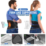 Bracepost Back Brace for Lower Back Pain Relief with 3D Lumbar Pad, Lumbar Support Belt for Men & Women with Biomimetic Widened Back Support Bar, for Herniated Disc, Sciatica, XL(Waist:43.5"-47.5")