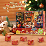 Advent Calendar 2024 Christmas Jigsaw Puzzle - 1008Pcs 24 Days of Christmas Countdown Calendar Xmas Fireplace Puzzle for Kids Christmas Gift Toys