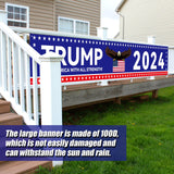 Trump Banner, 118.11x19.69 Inch Trump 2024 Banner Fence Large Trump Banners and Signs 2024 Save America with All Strength Banner Trump Flags Trump Signs for Yard Garden Outdoor Decor (Blue)