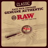 RAW Cones Lean Size Classic - 50 Pack -Slow Burning Rolling Paper Pre-Rolled with Tips