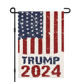 2024 Donald Trump Garden Flags for Outside 12x18 Double Sided Burlap, Retro style American President Election Yard Lawn Outdoor Decoration Banner Small Sign Trump 2024 Flag DF551