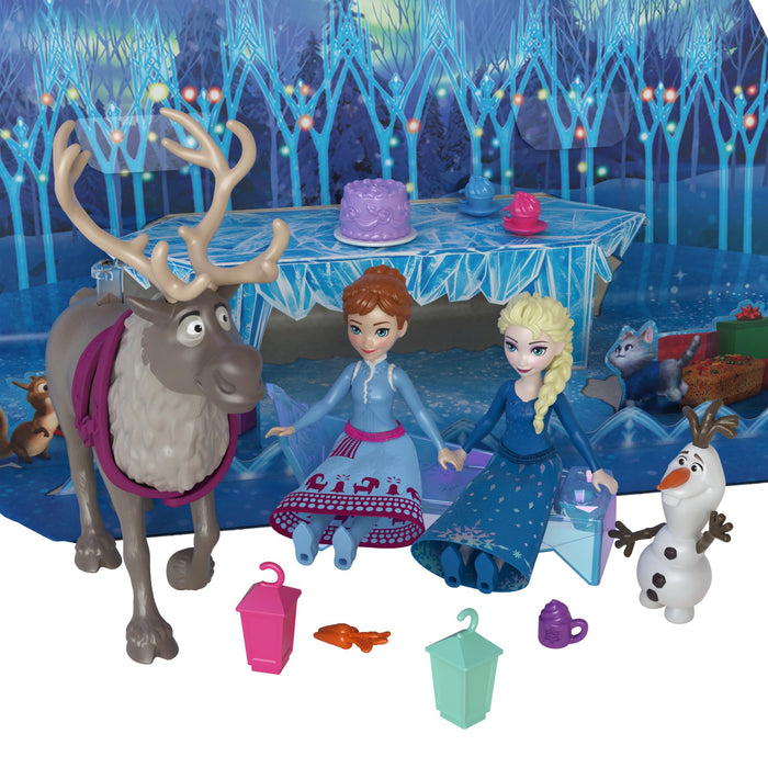 Mattel Disney Frozen Toys, Anna & Elsa Small Doll 2024 Advent Calendar with 2 Friend Figures, Moldable Sand & 24 Play Pieces, Inspired by Olaf’s Frozen Adventure