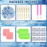 Tondiamo 20 Pcs Christmas Diamond Painting Keychain Kits 5D DIY Diamond Art Pendants Double Sided Snowflake Hanging Diamond Painting Key Chains for Christmas Party Decoration Kids DIY Ornaments