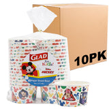 Glad for Kids Disney Mickey and Friends 6oz Paper Snack Bowls, Lids Not Included | Disney Mickey Mouse Paper Snack Bowls, Kids Snack Bowls| Kid-Friendly Paper Snack Cups, 32 Count - 10 Pack