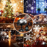 VanSmaGo 2024 Upgraded Dual-Head Outdoor Snowflake Projector Light, IP65 Waterproof, 180 Rotation, Large Scale Projection, Best Christmas Light Porjector for Outside Yard and House