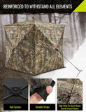 TIDEWE Hunting Blind See Through with Carrying Bag, 2-3 Person Pop Up Ground Blinds 270 Degree, Portable Resilient Hunting Tent for Deer & Turkey Hunting (Camouflage)